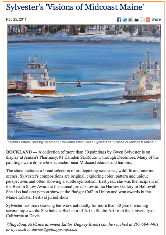 visons of Midcoast Maine art exhibit- Gwen Sylvester